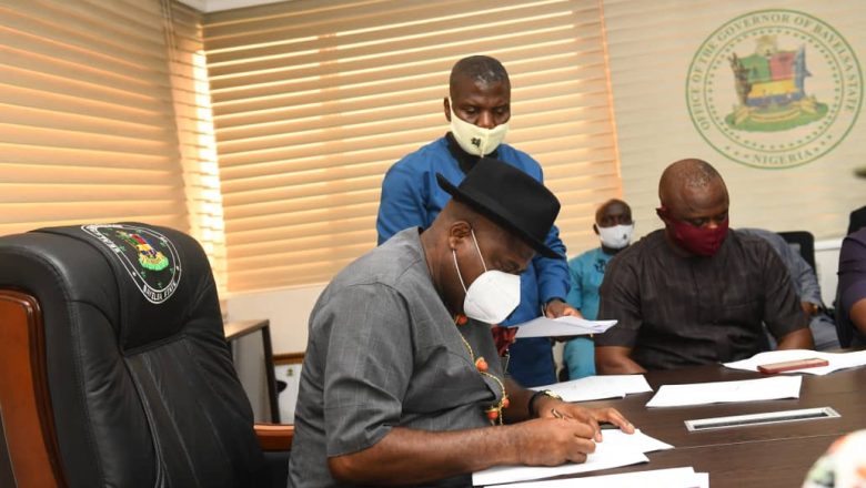 Gov. Diri Signs N329bn 2021 Appropriation Bill Into Law *Govt Prioritises Road Infrastructure