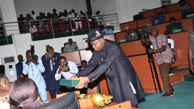 Diri Presents N480.9bn 2024 Budget To Bayelsa Assembly *Infrastructure, Education, Health, Environment Top Appropriation